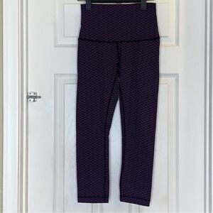 Lululemon Wunder Under Crop (Hi-Rise) (Luxtreme) Score Jacquard Black Polar Pink
